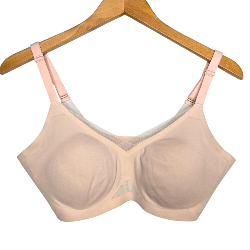 Honeylove Cross Over Bra Women's Underwire Free Peekaboo Mesh Everyday Support M